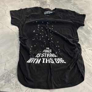 The force is strong with this one black maternity tee